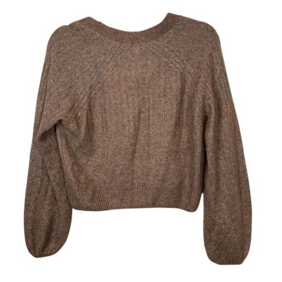 Autumn Cashmere Silk Marled Mulch Balloon Sleeve V-Neck Cardigan Size Small - Picture 5 of 11